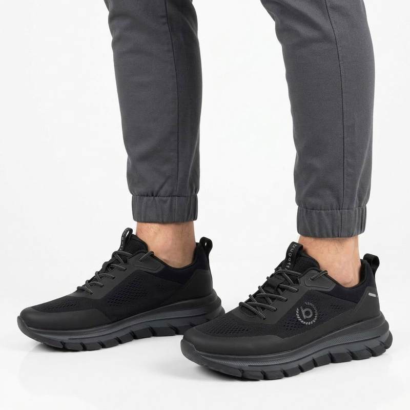 Bugatti Dynamic Men's Sports Sneakers Breathable Black TT153047-BLACK