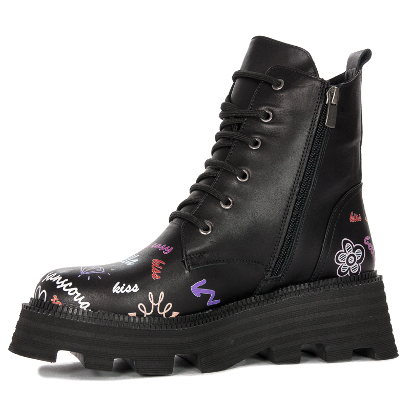 Botki Venezia Black skórzane Czarne
