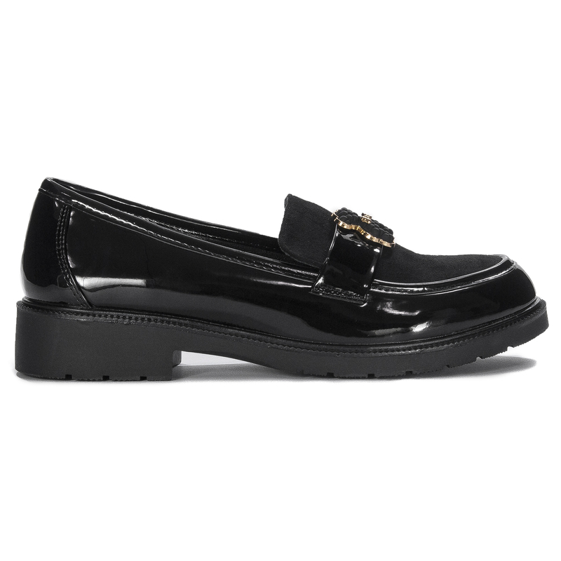 S.Barski Women's moccasins Black Patent