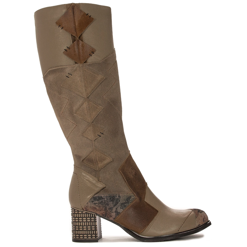 Maciejka 05640-10/00-3 Dark Beige Knee-High Boots