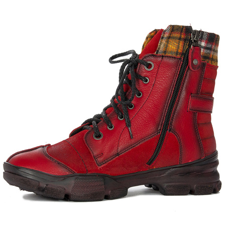 Maciejka Red Lace-up Boots