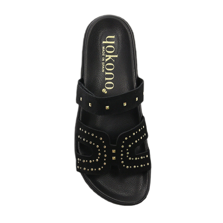 Yokono Women's Leather Flip Flops Negro