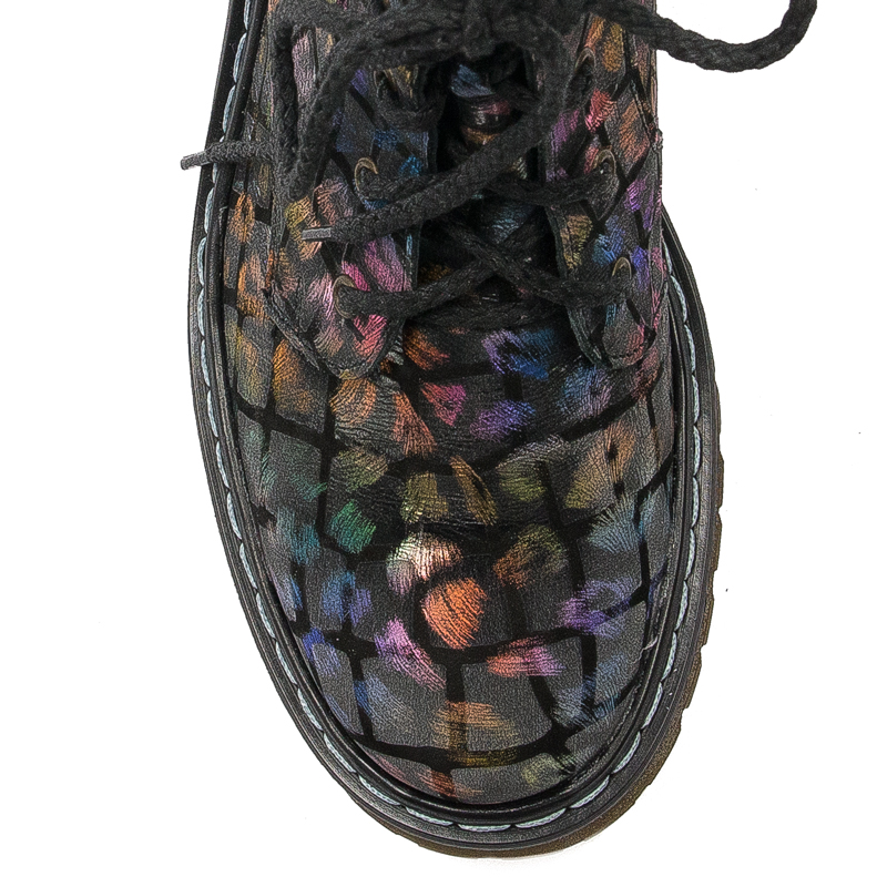 Maciejka 01609-52/00-6 Black + Multikolor Lace-up Boots