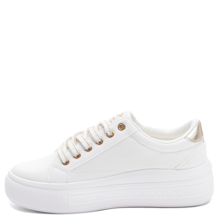 Lee Cooper Białe Trampki Na Platformie Sneakersy Damskie Złote Detale LCW-26-44-4478L