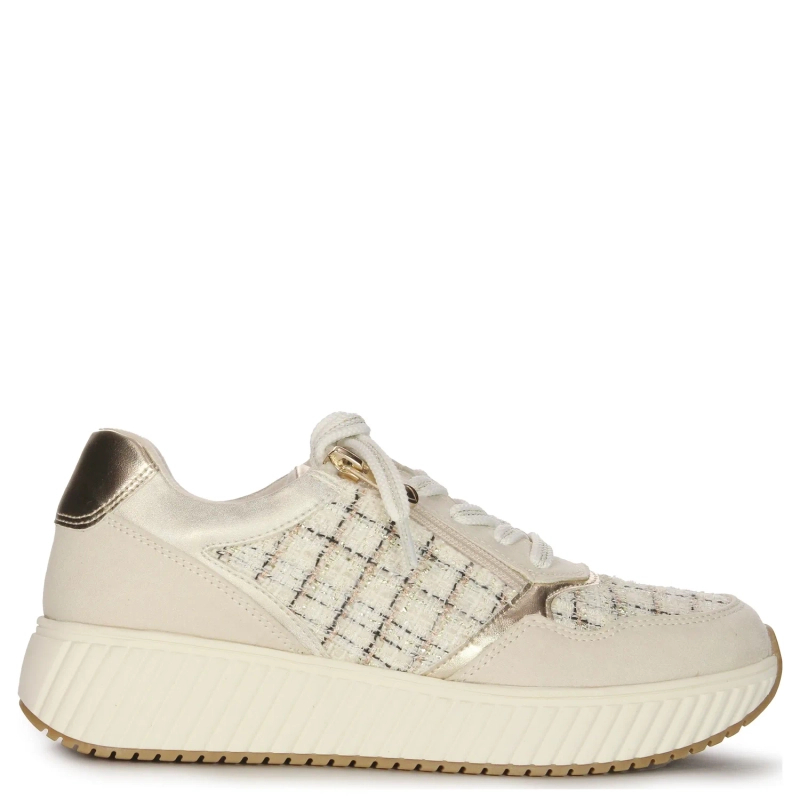 Marco Tozzi Women's Cream Comb Flat Shoes Sneakers
