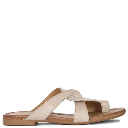 Maciejka Women's Flip-Flops Beige + Gold Cloth
