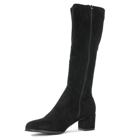 Sergio Leone KZ 205 Black Lycra Knee-High Boots