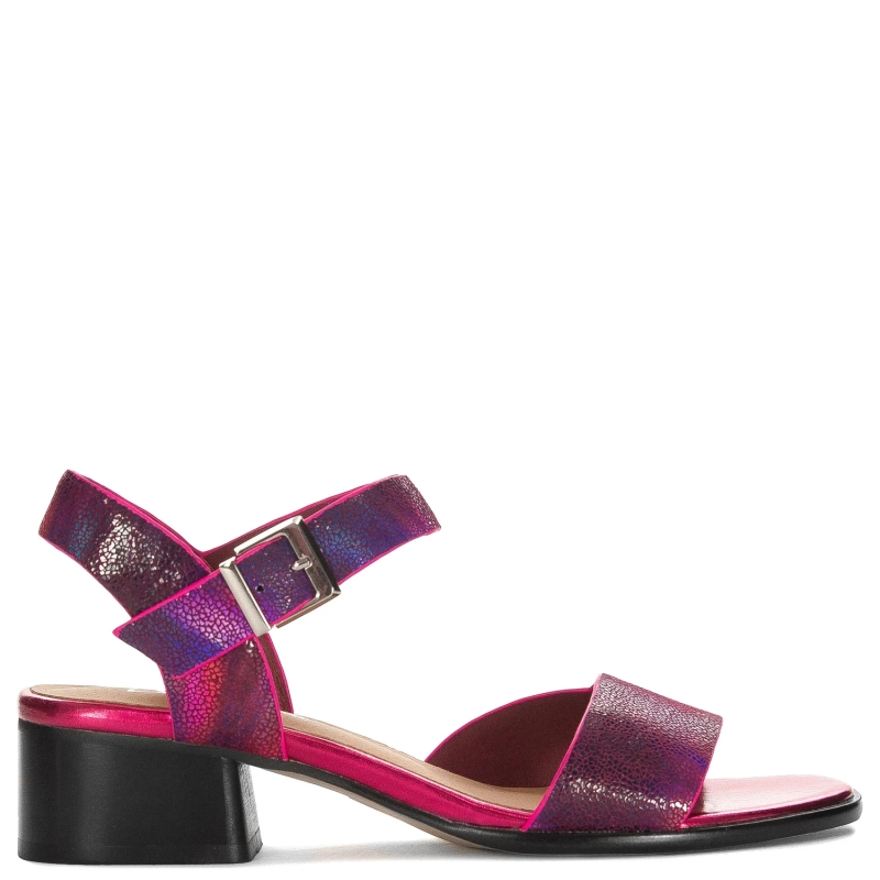 Maciejka Women's Leather Heeled Fuchsia Sandals