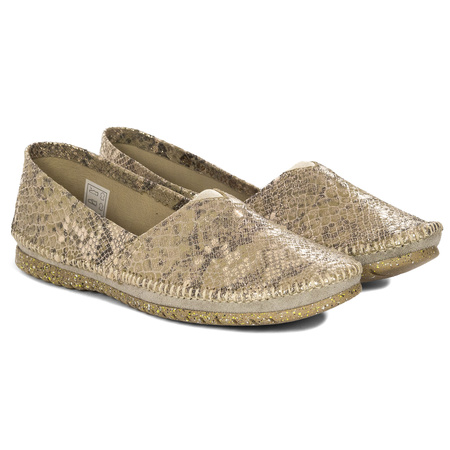 Maciejka Women's Leather Half-Shoes Beige Gold