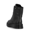 Rieker Leather Lace-Up Ankle Boots Platform Side-Zip Black 70408-00-BLACK