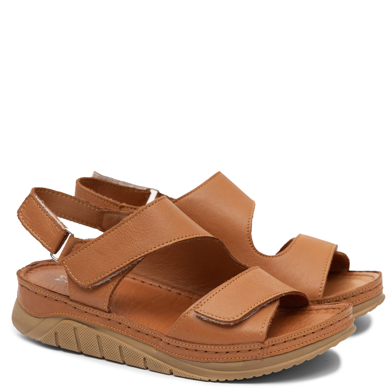 Maciejka Leather Platform Sandals Brown L4495-29/00-1