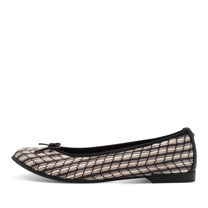 Tamaris Ballet Flats Woven Pattern Black-Beige 1-22134-46098BCOM