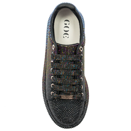GOE Sneakersy półbuty damskie cyrkonie Black Czarne