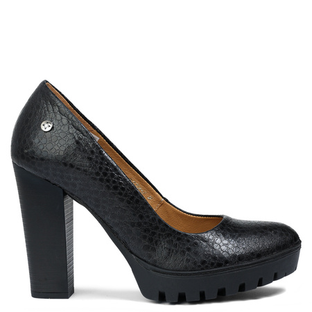 Maciejka Czółenka Damskie Czarne na Słupku 2629W-04/00-1