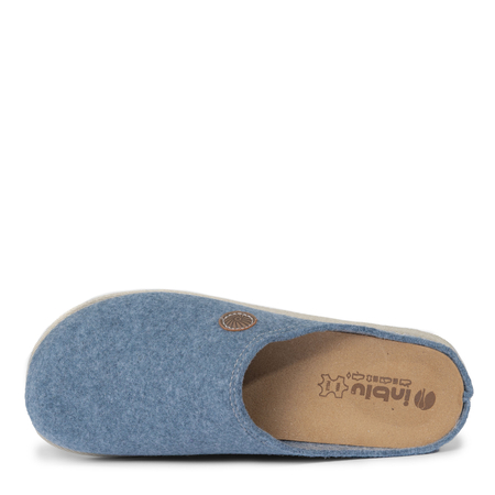 Inblu Felt Slip-On Slippers With Leather Insole Blue CS000047-BLUE