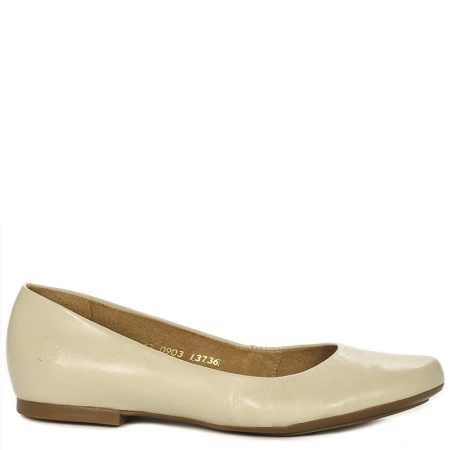 Maciejka Leather Ballerina Flats Low Heel Beige 00903-32/00-5
