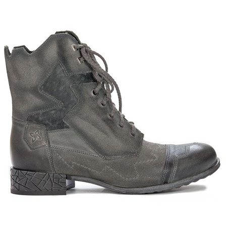 Maciejka  04625-03/00-3 Gray Lace-up Boots