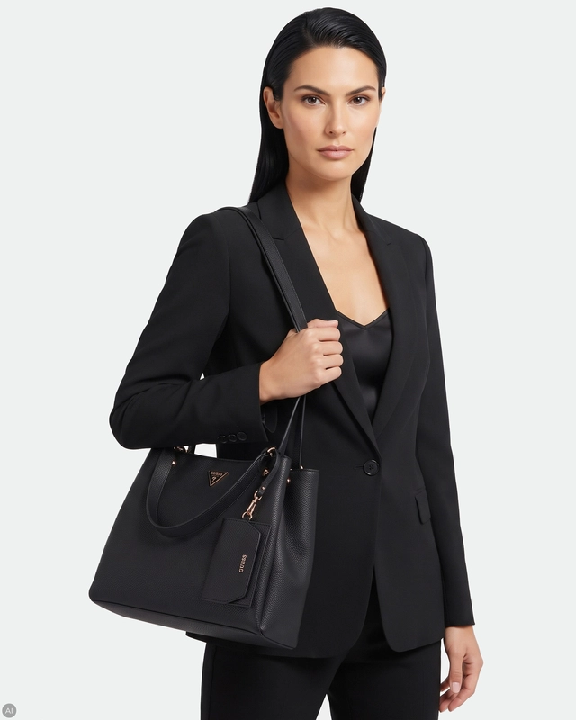 Guess Torebka Damska Do Ręki I Na Ramię Elegancka Czarna BG230623-BLACK