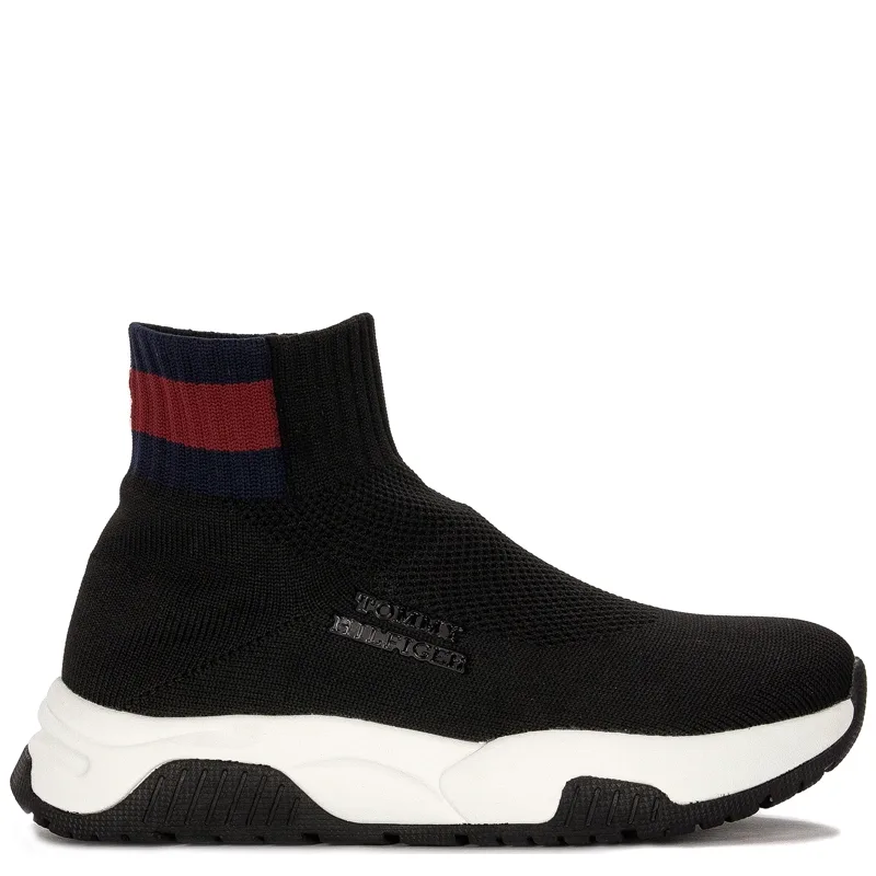 Tommy Hilfiger Sneakersy Wysokie Czarne Skarpeta
