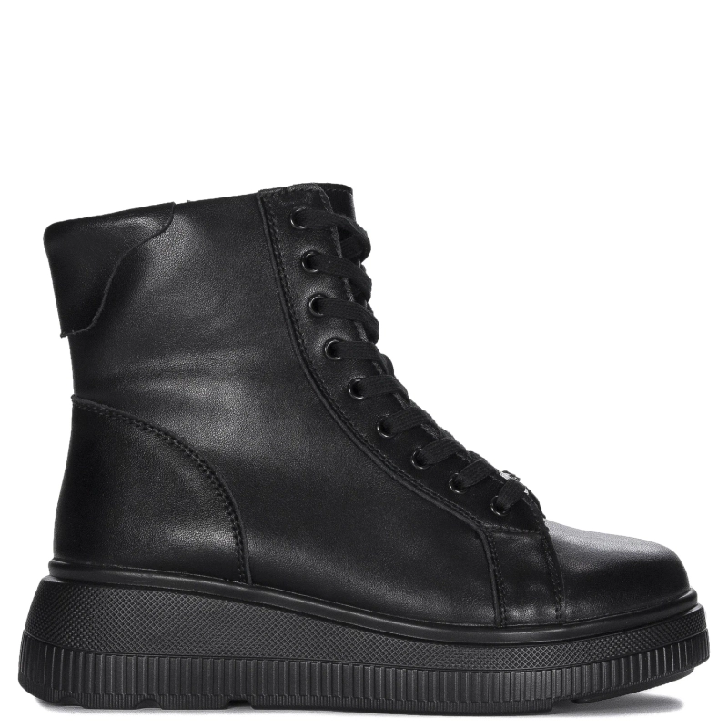 T.Sokolski Leather Women's Black Platform Boots
