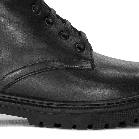 Boccato Women's black leather lace-up boots