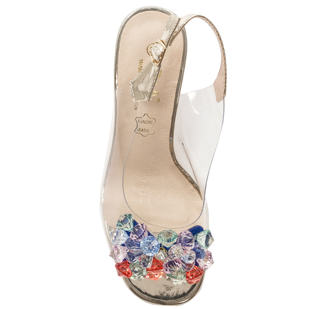 S.Barski Women's high-heeled sandals Lt.Gold Gold
