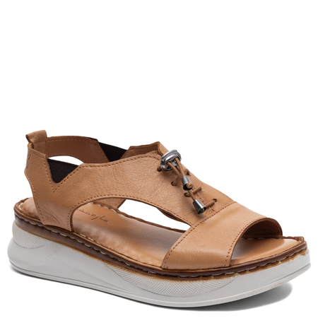 Maciejka Leather Platform Sandals Ginger Orange I7646-29/00-1