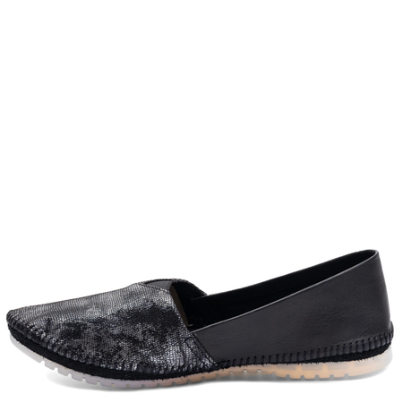 Maciejka Leather Loafers Artistic Design Silver Black 1930W-52/00-0