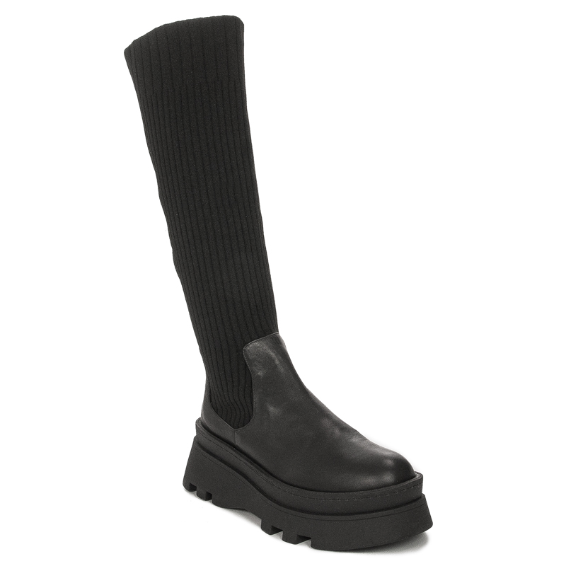 Black Venezia Black leather boots