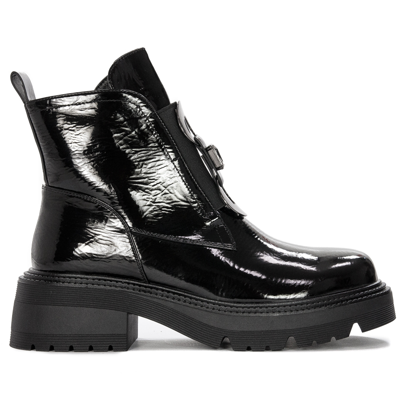 S.Barski Women's  Boots Black Lacquered