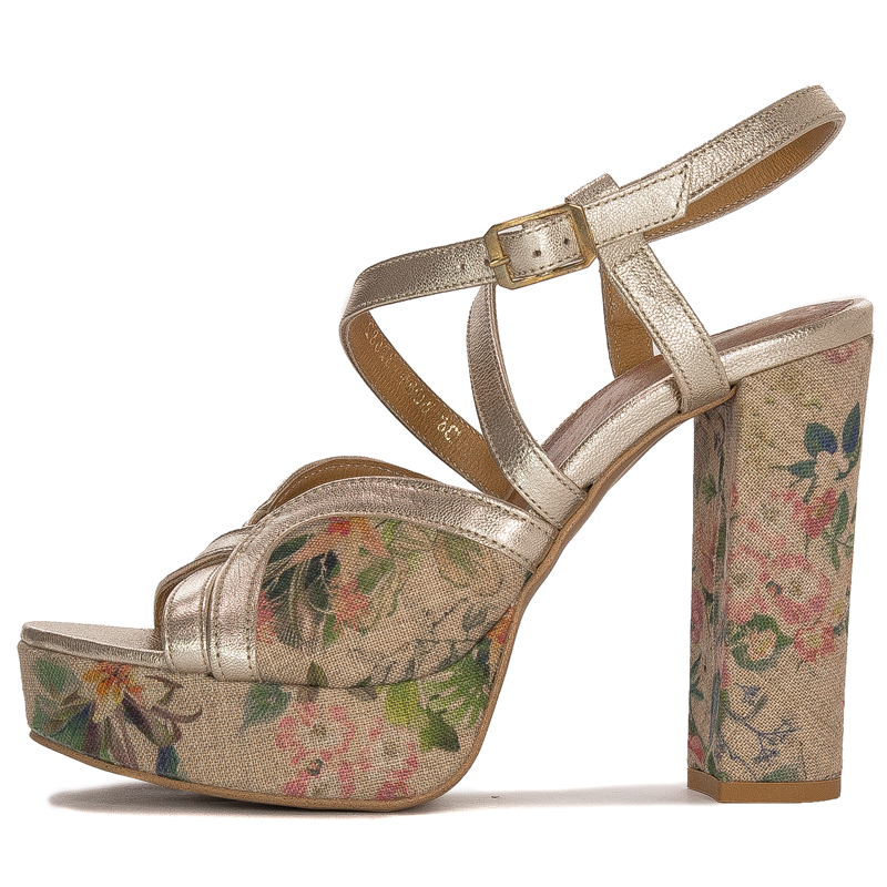 Maciejka Women's Gold + Flowers Sandals