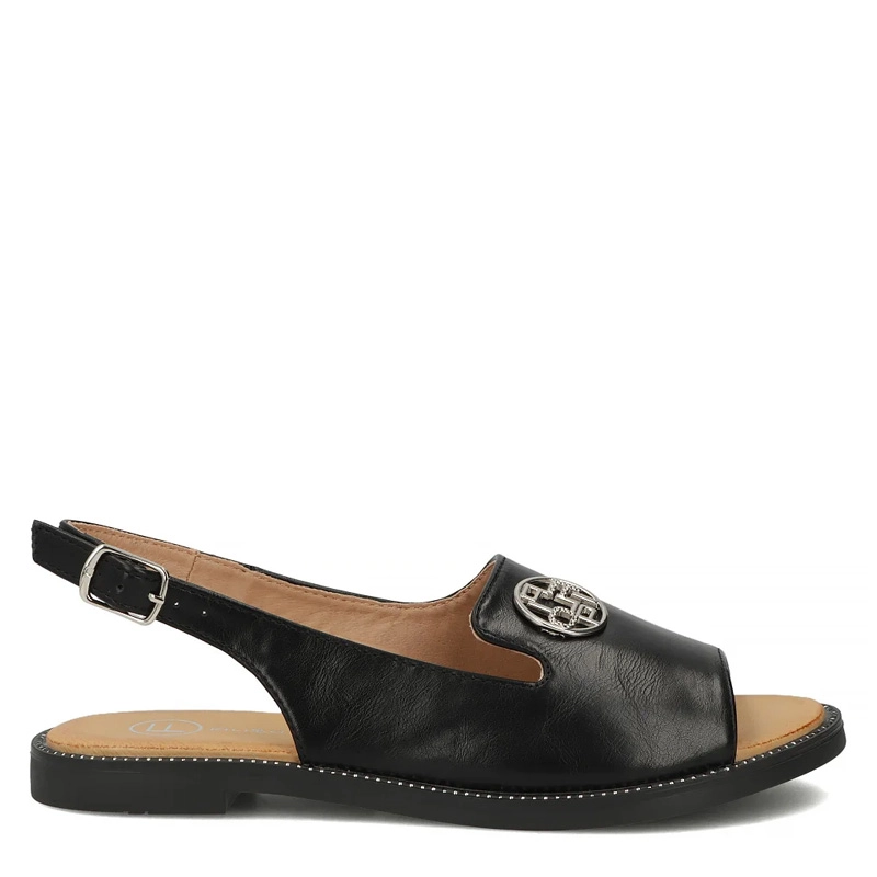 Filippo Leather Sandals With Slingback Strap Black DS3666-26-BK