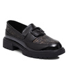 Artiker Leather Patent Loafers With Chunky Lug Sole And Statement Buckle Black-Brown 57C0184