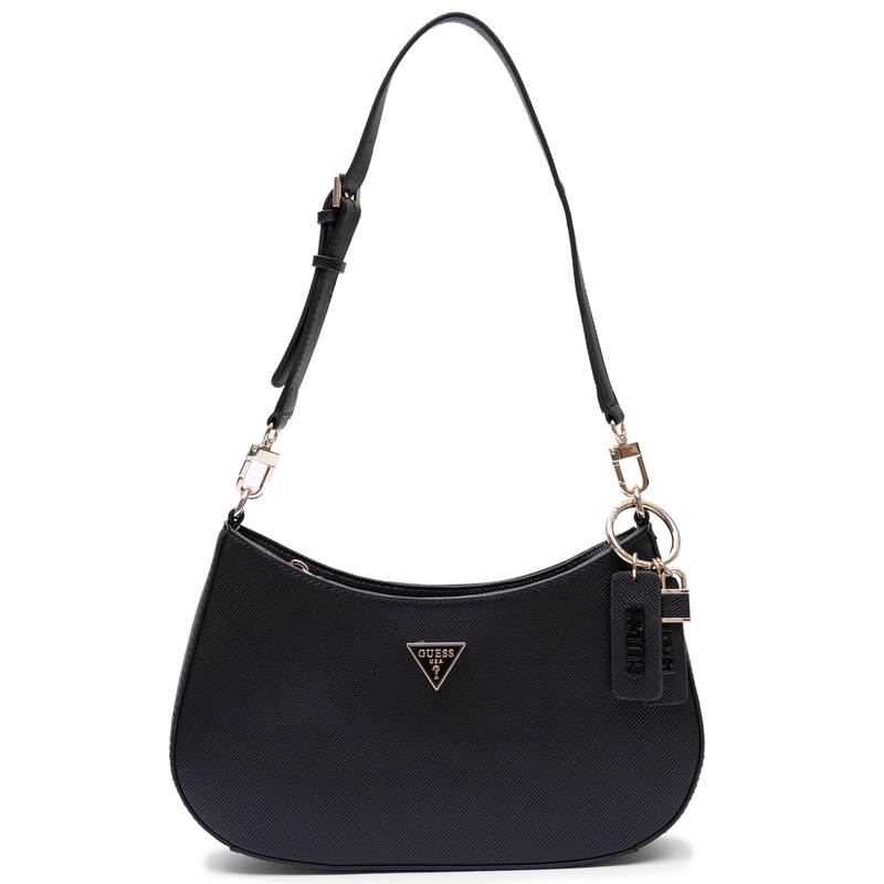 Guess Elegancka Klasyczna Torebka Na Ramię Bagietka Mała Czarna HWZG9672180-BLACK