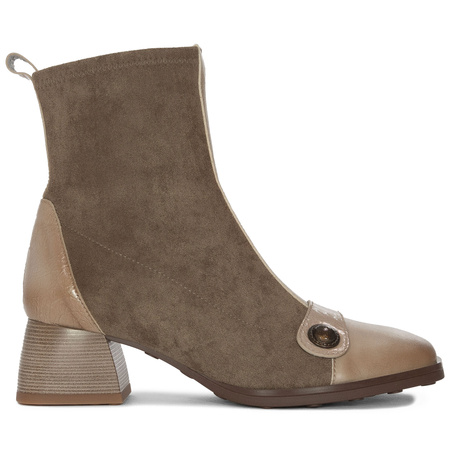 Hispanitas Women's Beige Ankle Boots with Heel