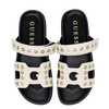 Guess Platform Slides Adjustable Strap Slides Grommet Detail Ivory-Black FLPFASELE03 IVORY