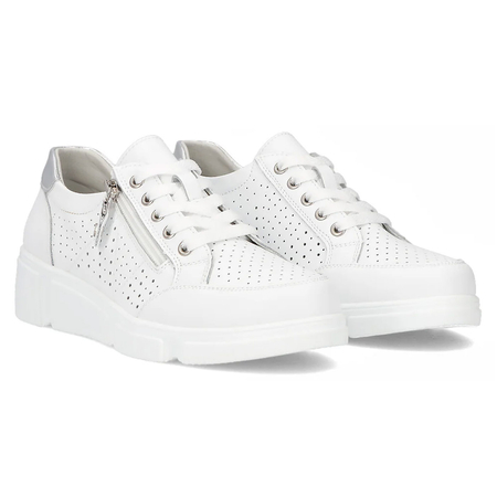 Filippo Leather White Low Shoes