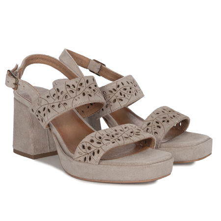 Maciejka Women's Leather Stiletto Sandals Beige