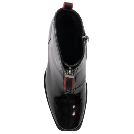 S.Barski Women's boots ankle boots black lacquered