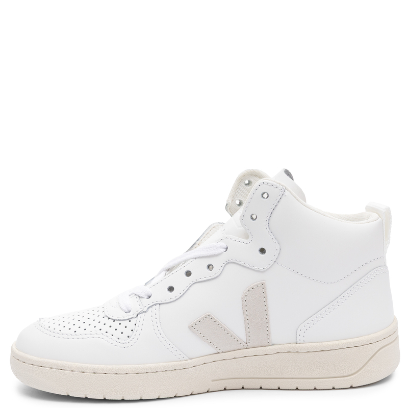 Veja Sneakersy damskie skórzane wysokie White Natural białe