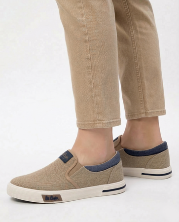 Lee Cooper Sneakersy Męskie Wsuwane Beżowe LCW-26-02-4089MC