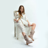 Maciejka Velour Slip-On Knee-High Boots Beige 05057-04/00-6