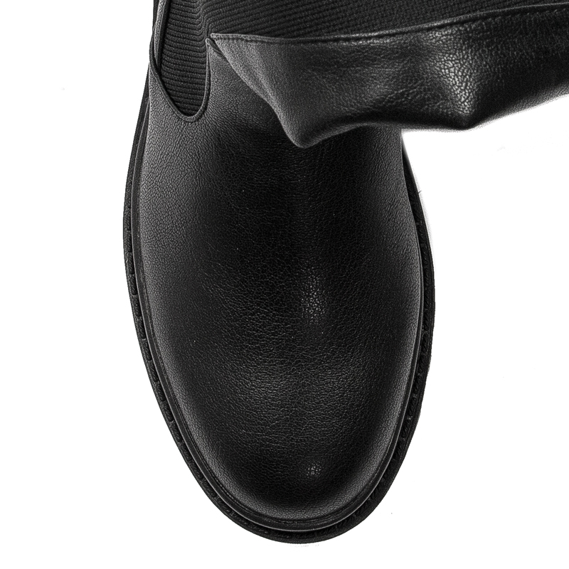 U.S.Polo Assn. Kozaki damskie z elastyczną cholewką do kolan Black czarne