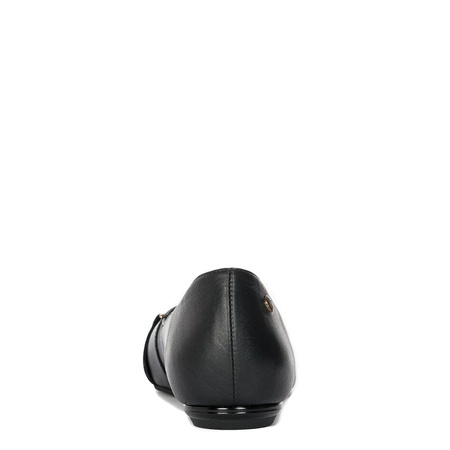 Maciejka Leather Ballerinas With Decorative Buckle Black 05934-01/00-1