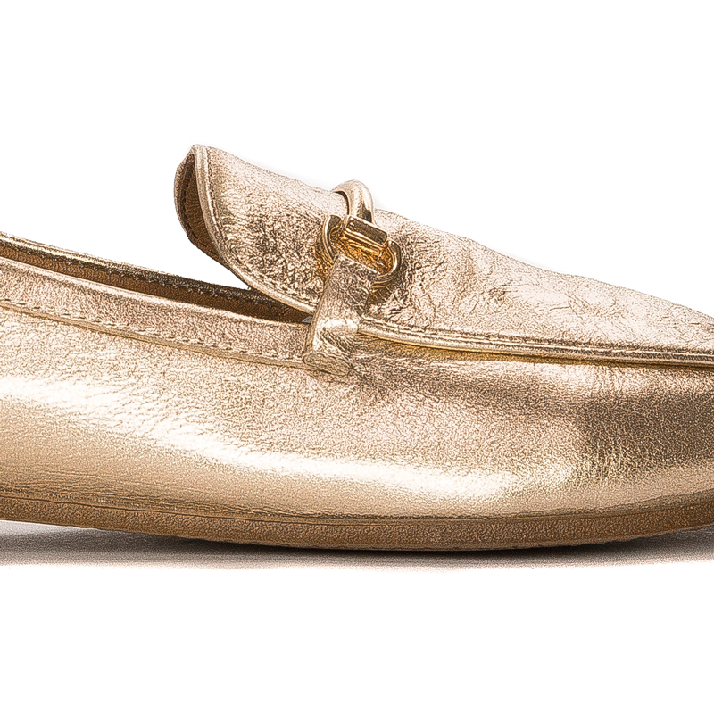 Venezia Lordsy Damskie Skórzane Gold Złote