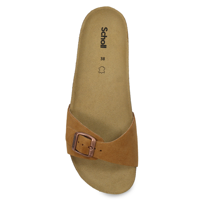 Scholl Klapki damskie skórzane Estelle Brown