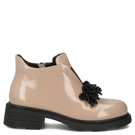 Filippo Patent Leather Women’s Ankle Boots Insulated Beige DBT6370/25BE