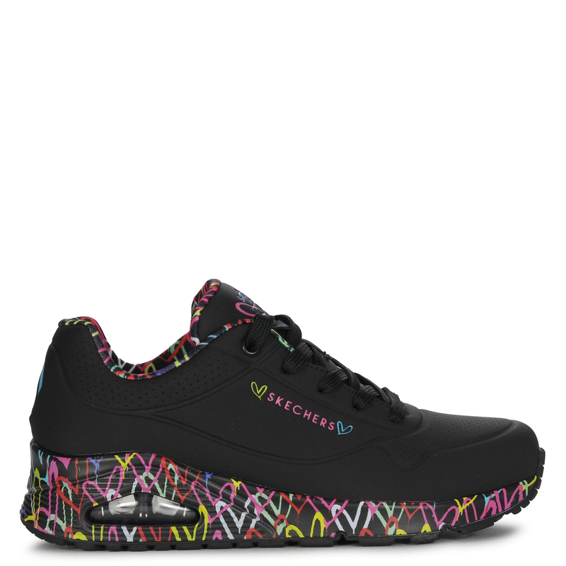 Skechers Sneakersy Damskie Czarne Kolorowe
