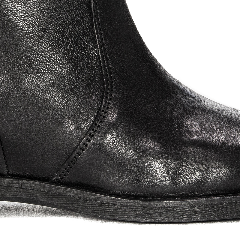 CAFENOIR Women's leather ankle boots Nero black