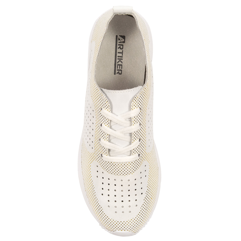 Artiker White-Gold Women's Sneakers